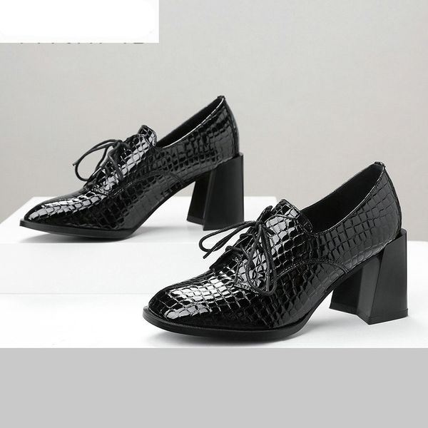 

Women Pumps Euro Style Basic Shoes Woman Spring Summer Genuine Leather Party Shoes High Heels Quality Pumps, Black