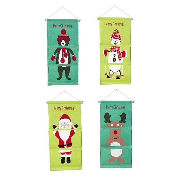 

christmas home decoration creative door multi-layer storage hanging bag bedroom kitchen sundries storage bag
