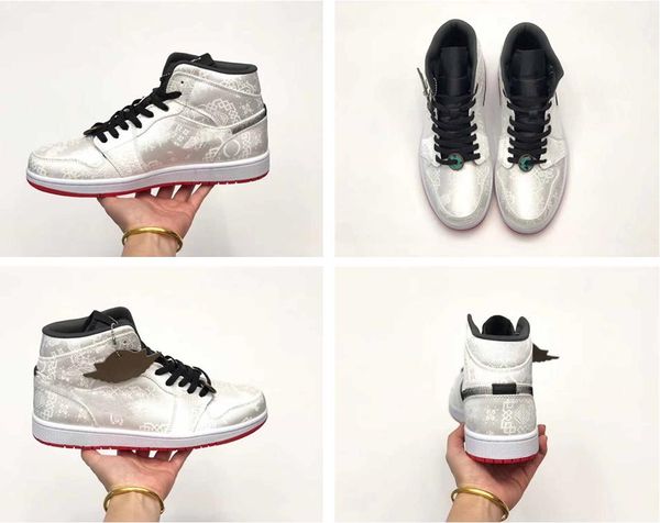 

1s 1 jumpman high court purple white nakeskin jordan retro pine mens basketball shoes zoom nc obsidian unc patent stylist sneakers, Black