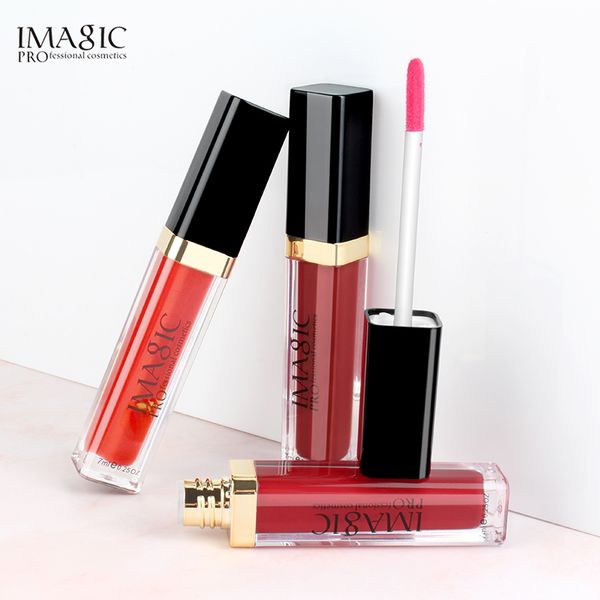 Nova chegada IMAGIC Velvet Matte Lip Gloss duradoura hidratação metálico Matte Lipstick Maquiagem à prova d'água de metal Lip Gloss Sexy Cosmetics