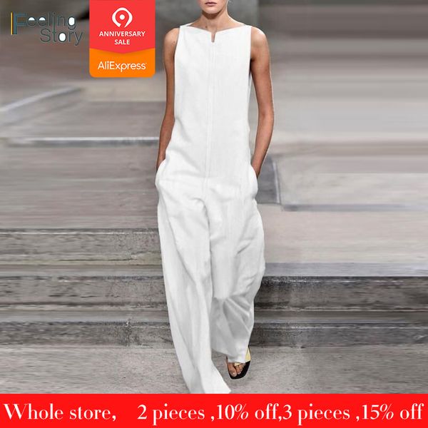 

cotton white jumpsuit off shoulder full jumpsuits for women 2019 elegants wide leg long pants monos largos mujer pantalon largo, Black;white