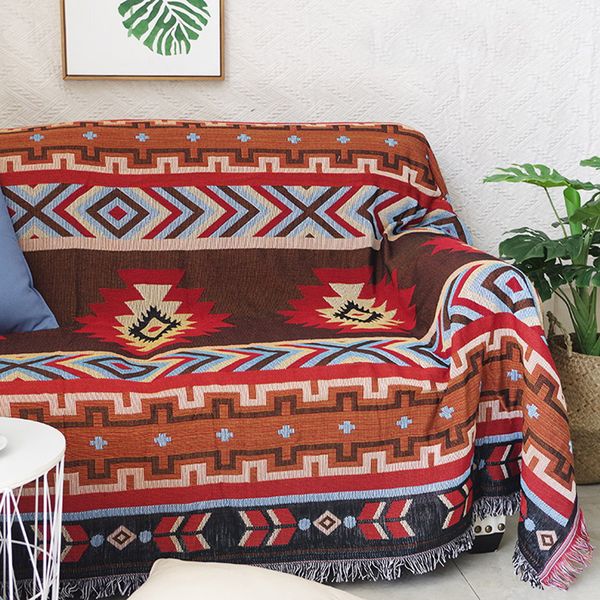 

style geometry throw blanket sofa decorative slipcover cobertor plane travel vintage non-slip stitching blankets for beds