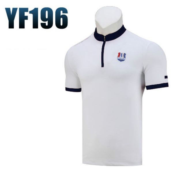 

2019 pgm golf men's short sleeve t-shirt summer men's sportswear collar design, Black;blue
