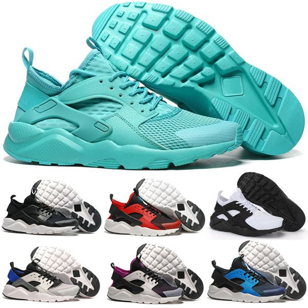 

горячие продажа мужчины женщины huarache iv 4 повседневная обувь серый красный зеленый тройной черный белый синий classicl повседневная обув, Black