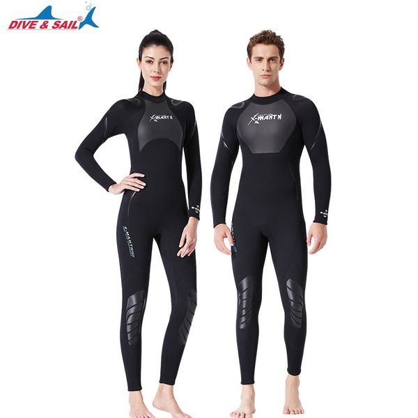 

новый 3 мм гидрокостюм; мужской и женский сросшийся длинный рукав с толстым теплым купальником подводное плавание серфинг пальто медузы, Gray