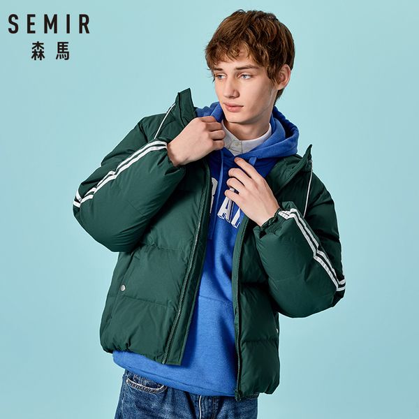 

semir brand  2xl down jacket men 2019 large size ultra light down jacket men duck windbreaker lightweight feather coats, Black