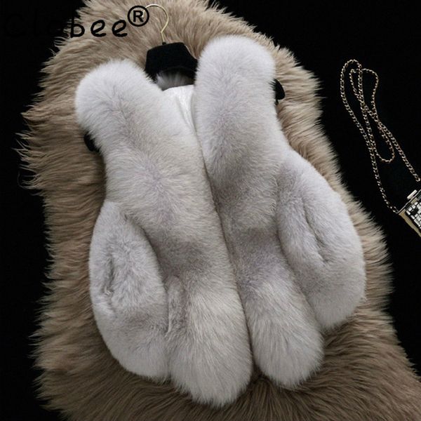 

2020 faux fur vest woman summer winter furry fur clothes female fake vest, Black