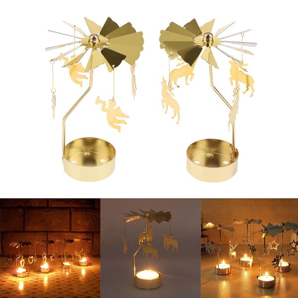 

2pcs candlestick pattern rotating chandelier - metal