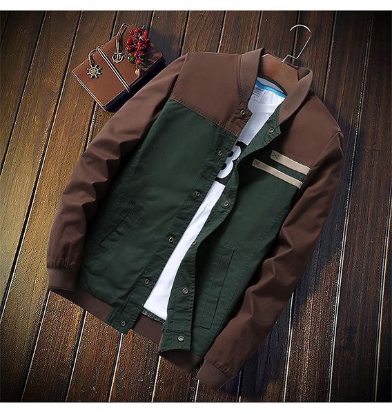 

mens casual jacket new arrival panelled mens stand collar jackets fashion 2 colors jacket coat plus size m-5xl, Black;brown