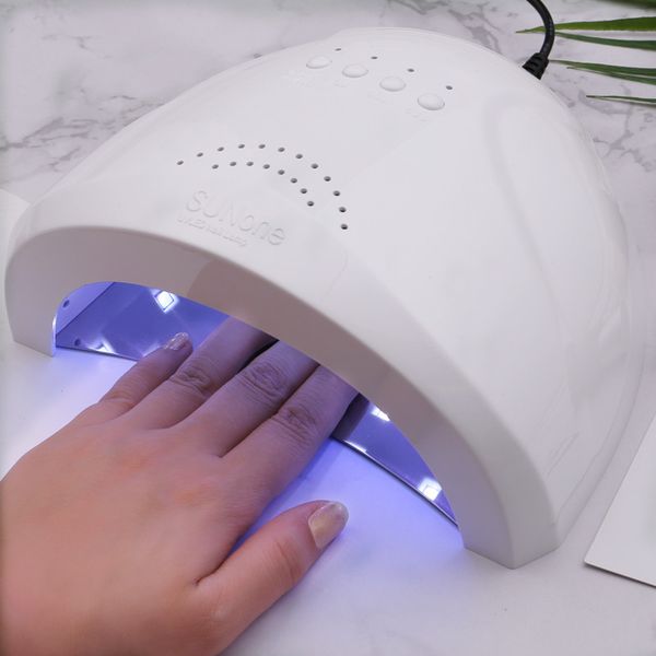 

uv lamp 48w led nail dryer machine quick drying for gel polish curing lamp with timer button infrared sensor for home and salon
