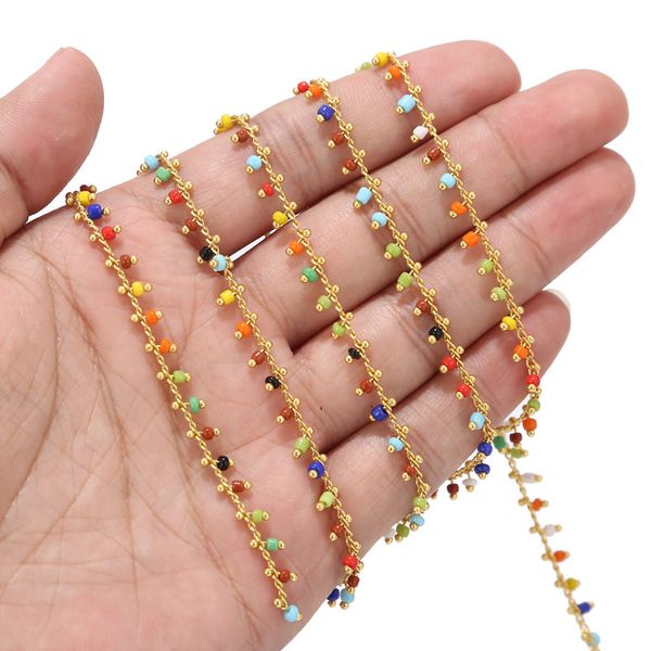 

5 meter латунный бисер цепи позолоченные спутниковая цепь для diy ювелирных решений, Blue;slivery