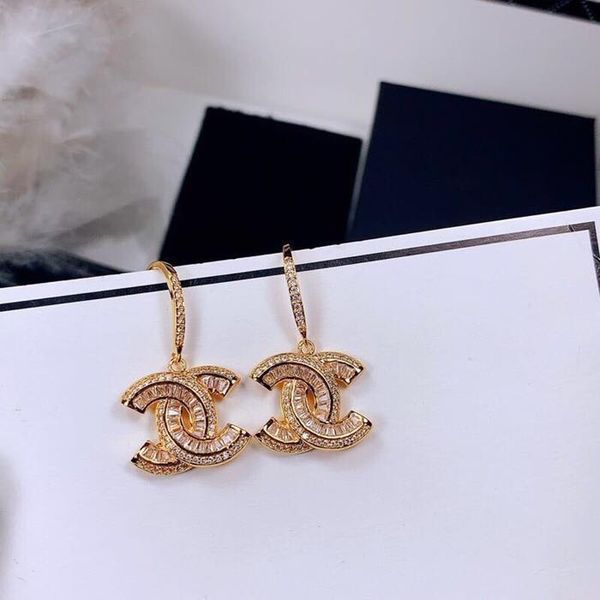 

latest luxury designer earrings famous c letter women earrings exquisite charming luxury earring fashion jewelry instock, Silver