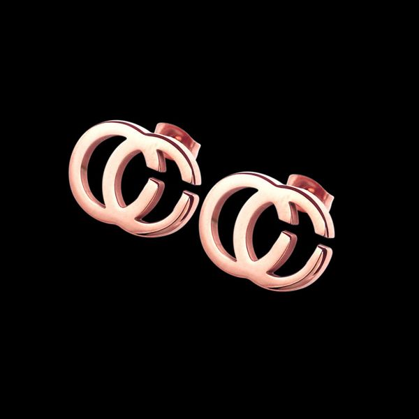 

2020 original brand stainless steel stud earrings gold plated 3 colors g stamp fashion designer stud for women wholesale price, Golden;silver