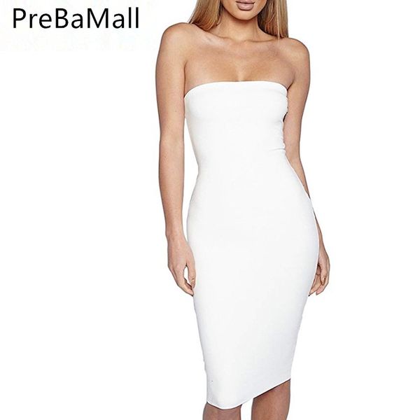 

evening party strapless dress women club wear vestidos summer sleeveless bodycon dress midi pencil dresses c16, Black;gray