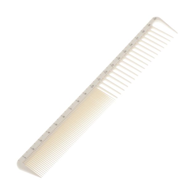 

salon hair comb with scale, professional barber hairdressing resin comb, 2 in 1 fine & wide tooth hair cutting comb, Silver