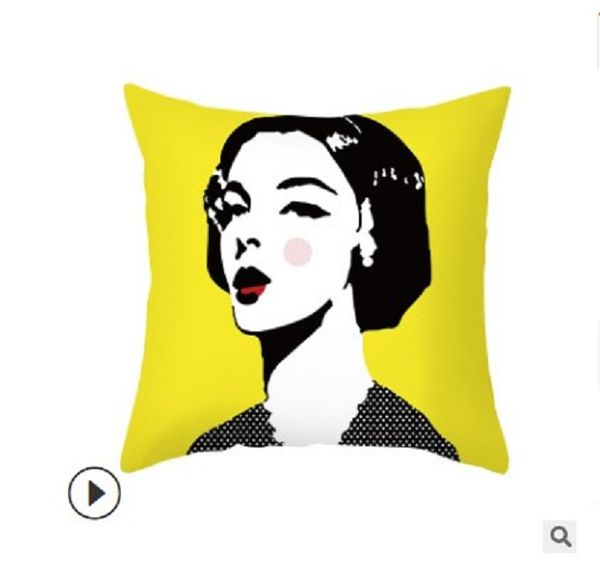 

2020 pillow case nordic throw pillow cover geometric cartoon sofa cushion cover simple office peach leather pillow cover wholesale 006
