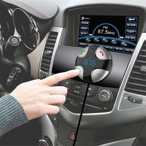 

car mp3 player car bluetooth fm transmitter handskit mp3 music player radio voltage monitor tf u disk 2 usb charger