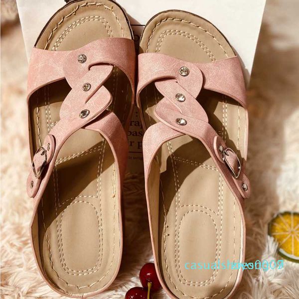 

women summer shoes for women sandals vintage anti-slip breathable wedge platform sandals crystal open toe female shoes z07, Black