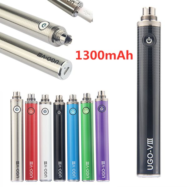 MOQ 1Pcs 100% Original eGo T UGO V3 Baterias Micro USB E Cigarette Vape Pen 510 1300mah Evod Passthrough Battery Bottom Charge
