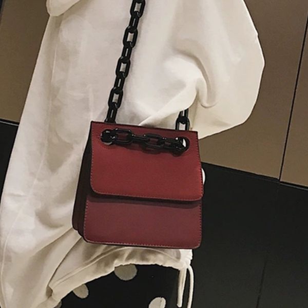 

casual acrylic chains lattice women handbags shoulder bag crossbody bags lady brands small pu leather flap bolsa messenger bags