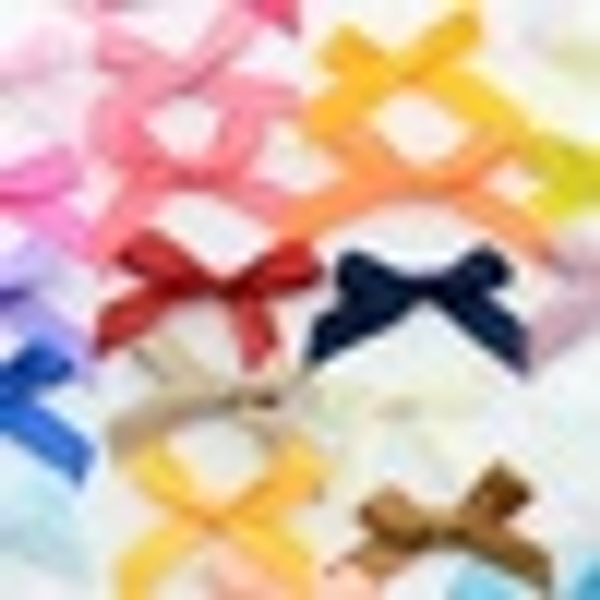 

100pcs braid polyester girl headwear satin silk ribbon bowknot handmade hair