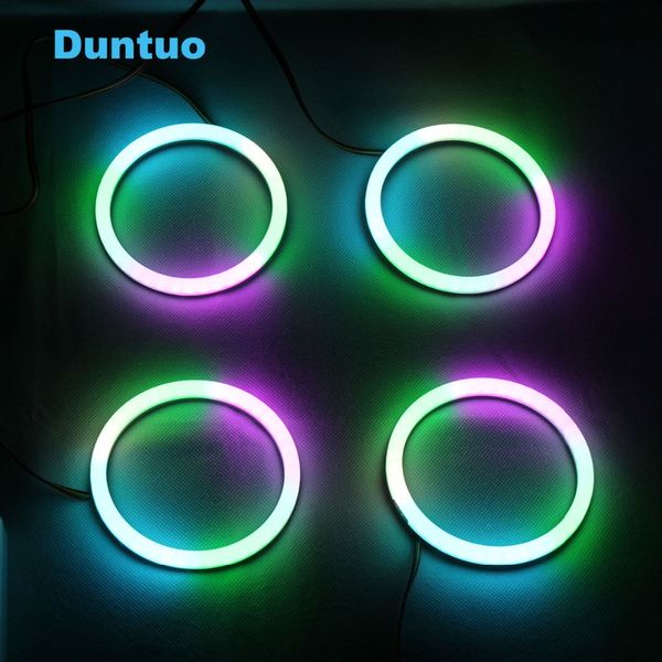 

revolving dynamic cotton led sequential flowing rgbw angel eyes bluetooth wireless control 80mm 90mm 100mm 106mm 120mm