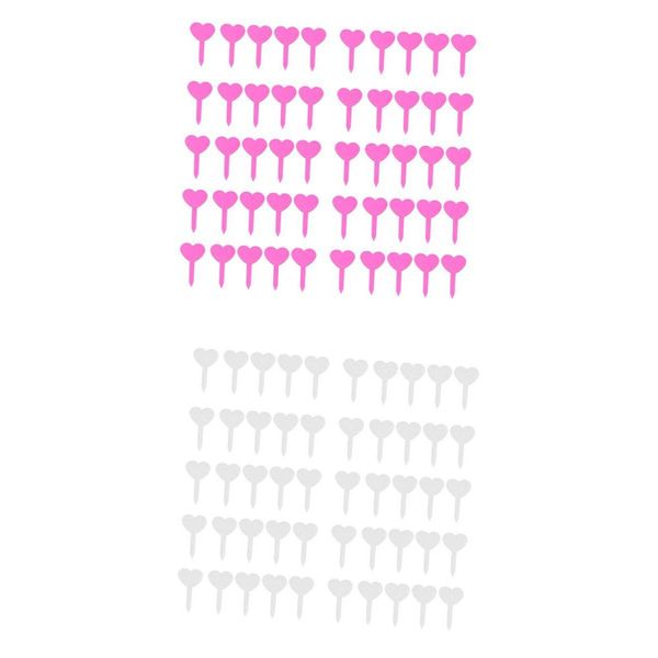

100piece heart plant seed labels pot markers garden stake tag pink+white