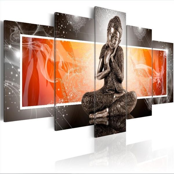 

5 panels canvas print buddha ornaments landscape poster modern home wall decor painting canvas printing art hd print painting