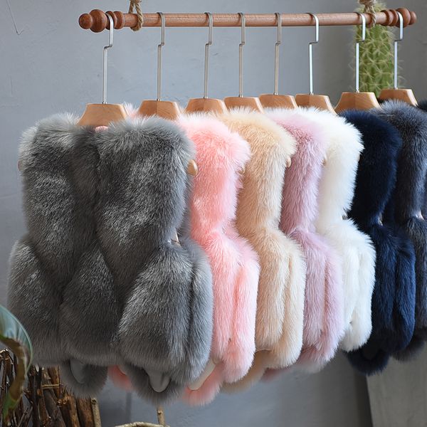 

faux fur vest winter fake fur jacket women faux coat abrigo mujer 2018 manteau femme hiver gilet fourrure dames kleding, Black