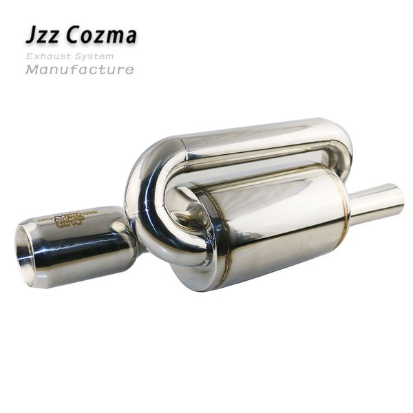 

jzz universal 2'' car s-flow sport exhaust tips stainless steel mugen integra ctr type r muffler pipe deep low sound boom