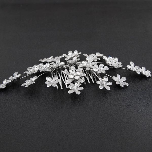 

fashion- crystal cubic zirconia 3/2 bridal wedding soft headband hairband tiara flower hair jewelry accessories headpieces thg005, Golden;white