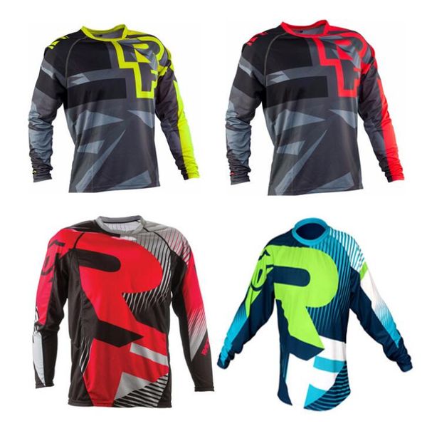

05 motorcycle racing downhill long t-shirt mountain biker thin jersey, Black