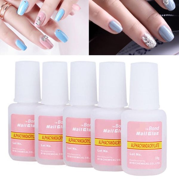 

5pcs or 1pc fake nails glue good quality pink bottles of nail glue, Red;pink