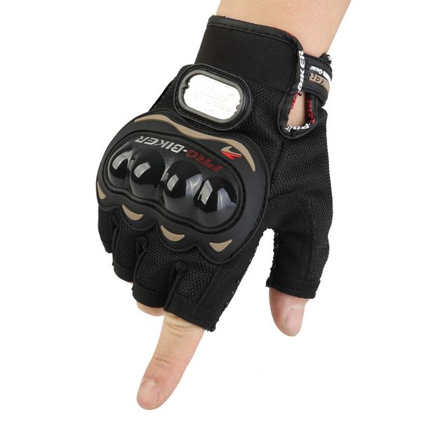 

1 pair motorcycle gloves men's half finger electric bike glove protective gear racing equipment cycling motocross all seasons, Black