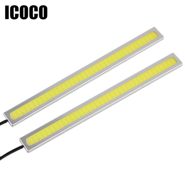 

original icoco 2pcs 6w 17cm daytime running lights waterproof auto car drl cob led strip 12v car drl cob flexible driving lamp