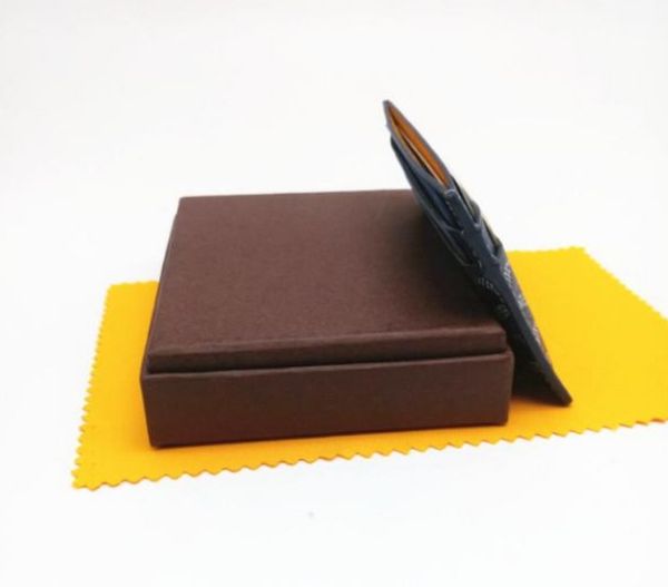 

paris style luxury designer classic famous men women famous genuine leather gy credit card holder mini wallet281m, Brown;gray