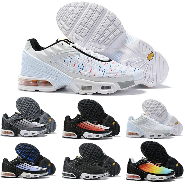

2019 plus iii 3 tn mens desig tuned airs running shoes classic outdoor tn black white sport shock sneakers men requin blue spider
