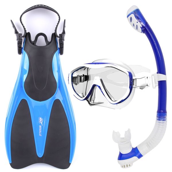 

whale brand water sports diving equipment scuba diving mask snorkel fins set both sides using fn800 mk100 sk900