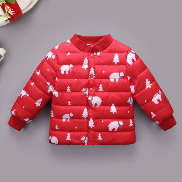 

2018 children's winter jackets fashion kids girls warm coat polar bear christmas outerwear baby boys down jacket cotton clothes, Blue;gray