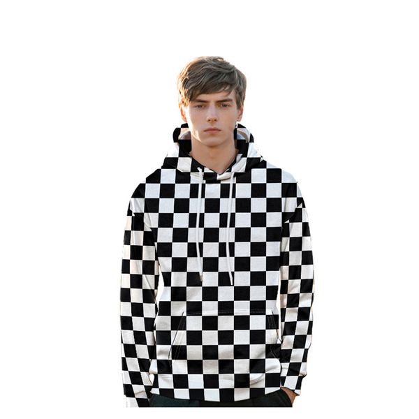 

mens designer sweatshirts plaid for boys printed clothes fashion casual new style 2019 autumn new size m-3xl plaid, Black