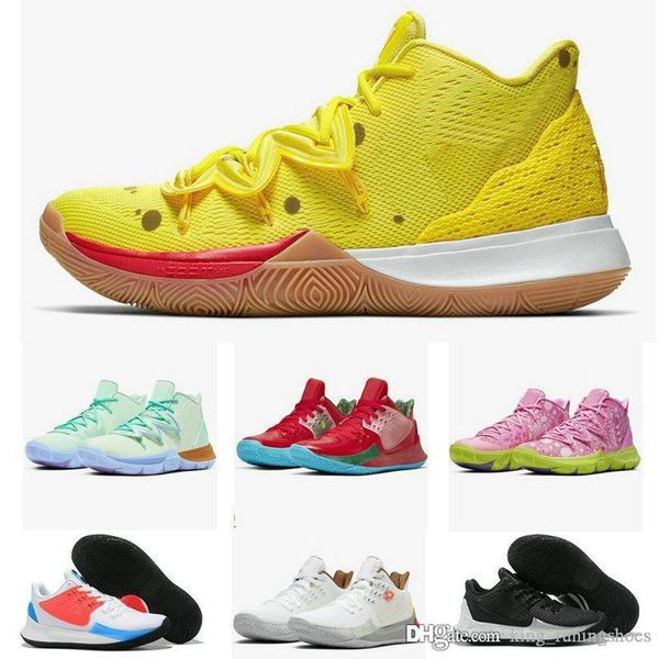

kyrie 5 men women kids basketball shoes sponge pineapple house big boys girls trainers irving 5s sports sneakers size 1y-12, White;red