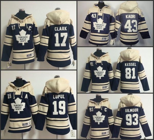 

stitched maple leafs hoodies 17 wendel clark 81 phil kessel 93 doug gilmour jersey hockey hoodies sweatshirts, Red