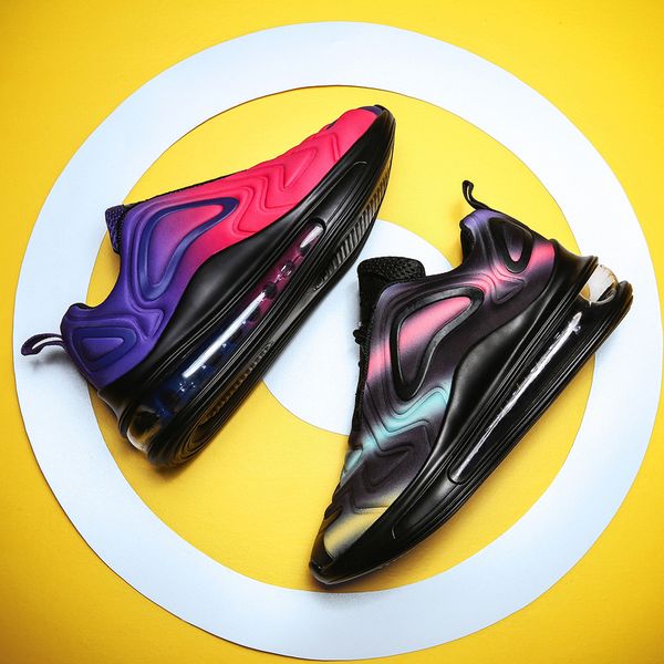 

2020 new men women chunky sneakers lace-up flat casual shoes with platform stylish mixed color breathable male footwear, Black