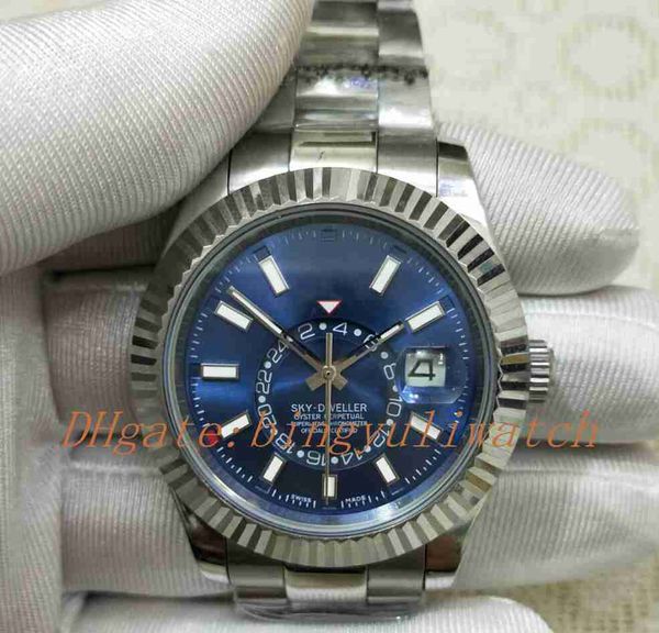 

luxury watches wristwatch new style blue 42mm sky-dweller 326934 stainless steel mechanical automatic mens watch, Slivery;brown