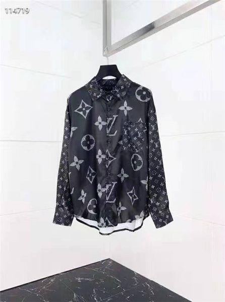 

2019 men's new long-sleeved shirt men's women's shirts hip hop long-sleeved fashion dagger street clothing size -3xl, White;black