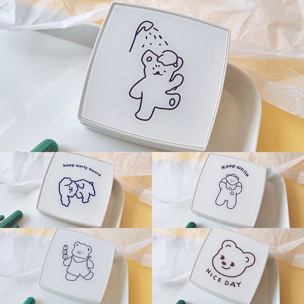 

pupil box korean style ins simple glasses white series lovely bear invisible glasses matching box pattern