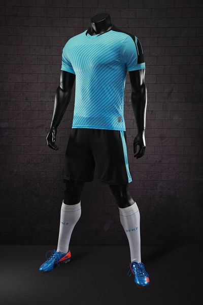 

discount men training football sets with shorts uniforms reversible football jerseys for that home and away look kits sports c12-09, Blue;black