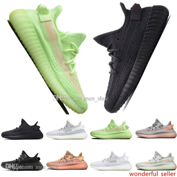 

with new kanye west clay v2 static reflective gid glow in the dark mens running shoes true form women men sports designer sneakers
