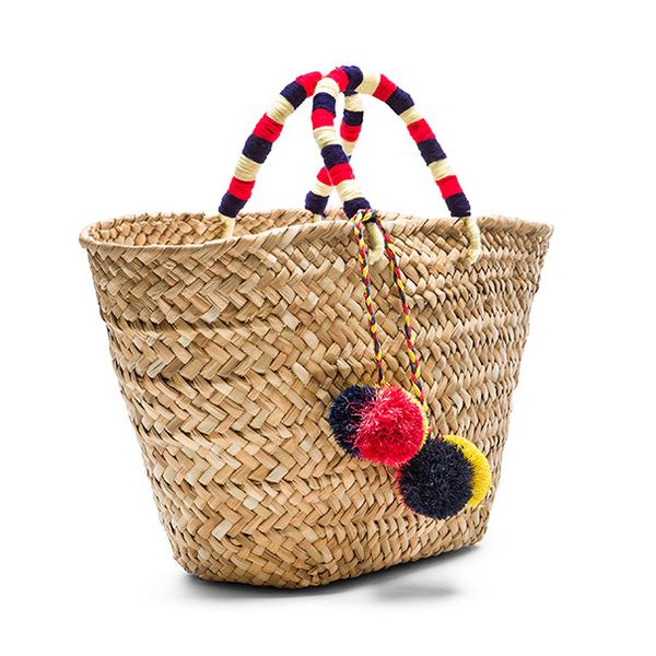 

woven beach bag fashion casual tote handmade straw bag female messenger ladies cross body bags handbag holiday wind