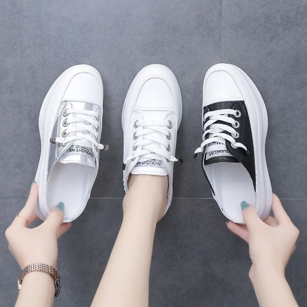 

cover toe flat shoes female ladies' slippers luxury slides loafers platform slipers women med soft designer 2020 fashion bonded, Black